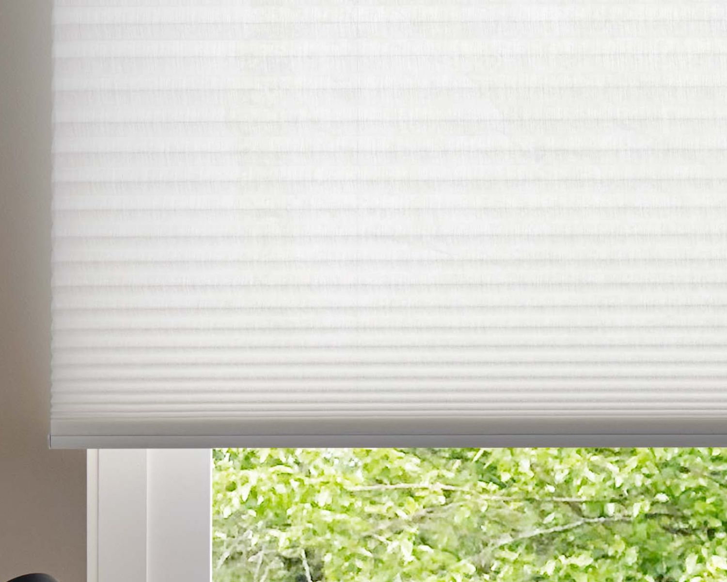 honeycomb shades by lutron in a bathroom