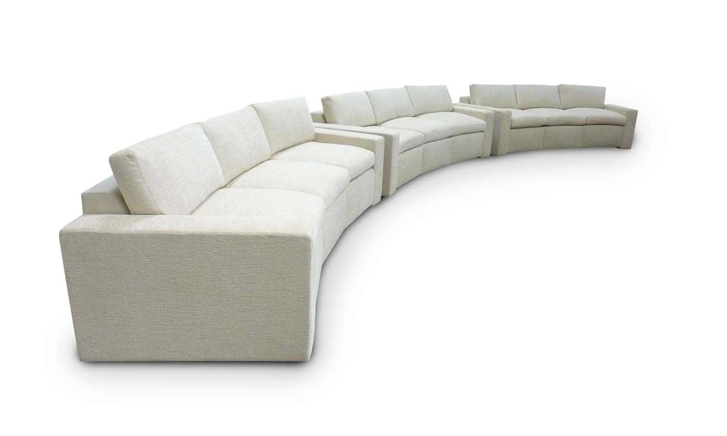 white long slightly curved couch