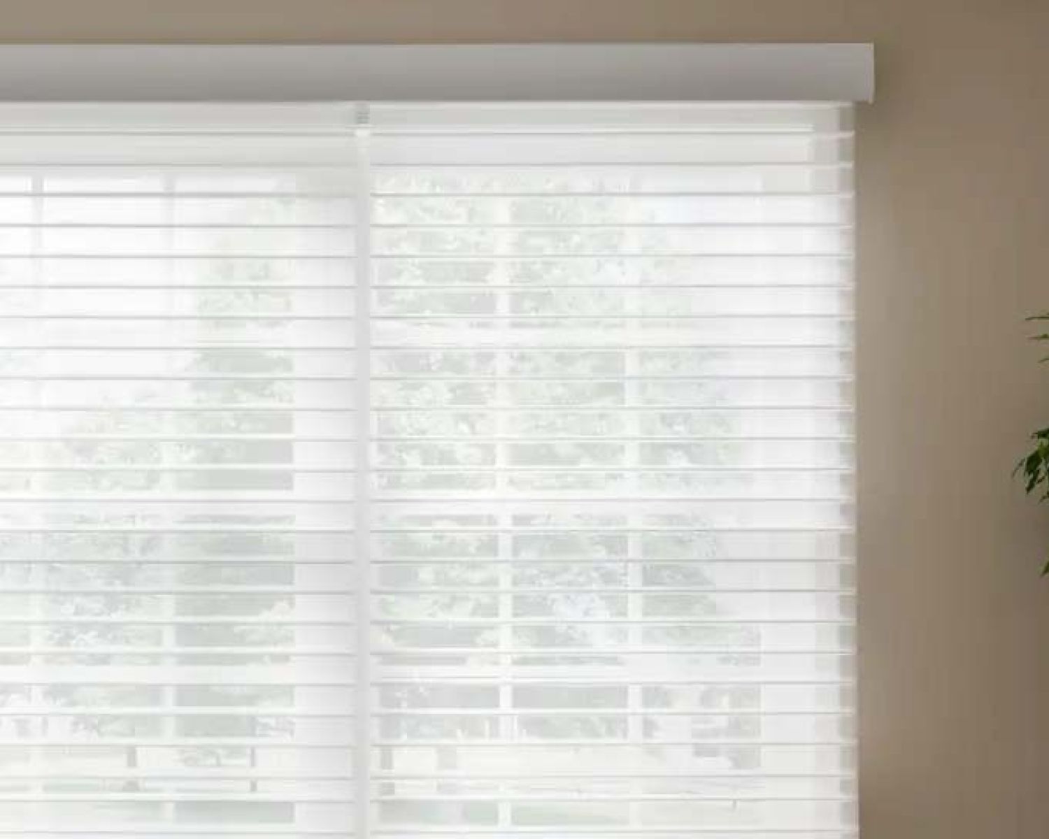 white blinds in a sitting room with Lutron technology